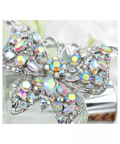 Womens Jewellery Aurora Borealis Crystal Rhinestones Hollow Out Style Butterfly Pin Brooch $10.99 Brooches & Pins