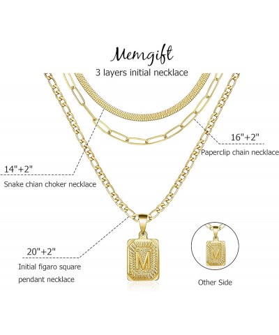 Gold Layered Necklace Set 3 PCS for Women Girls Dainty Trendy Paperclip Snake Choker Gold Filled Stainless Steel Figaro Chain...