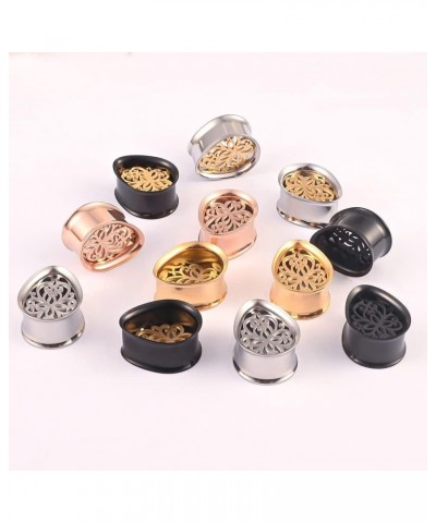 2 PCS 6mm-25mm Fashion 316 Stainless Steel Beautiful Ear Plugs Tunnels Gauges Stretcher Piercing Body Jewelry 22mm(7/8") Rose...