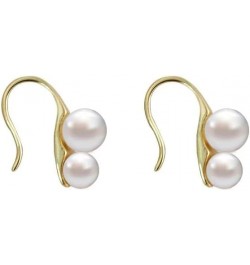 Double Sided Pearl Earrings Double Balls Stud Earrings 2 Pearl Fashionable Elegant Earrings for Women Pearl Hoop $15.89 Earrings