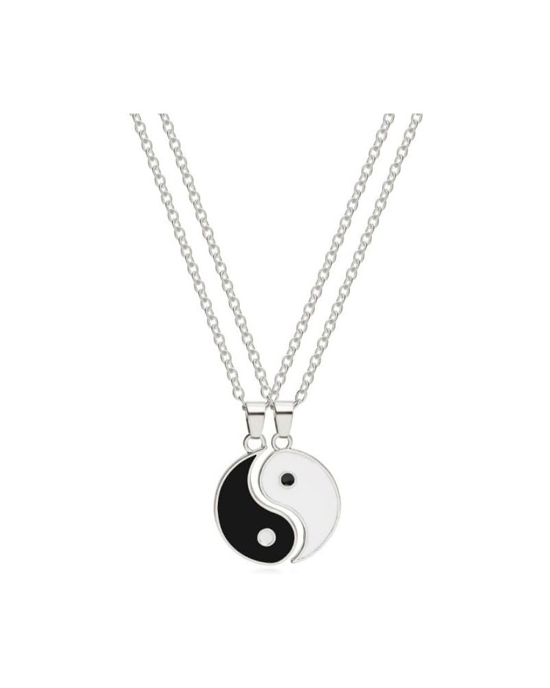 Yinyang Pendant Necklace for Women Mens Stainless Steel Bff Couples Chain Girls Boys Personalized Matching Puzzle Diagrams Be...