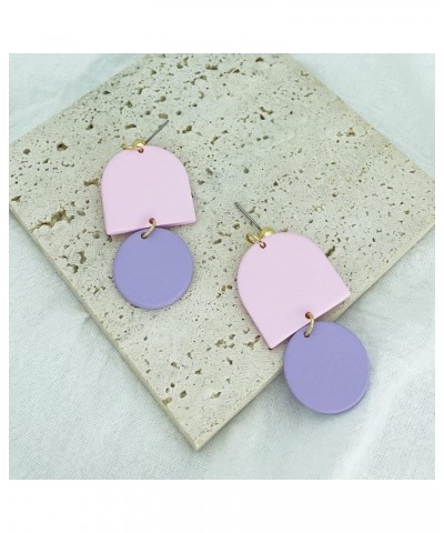 Geometric Clay Earrings for Women,Irregular Handmade Polymer Earrings for Girls,Boho U Shape Drop Earrings Statement Jewelry ...