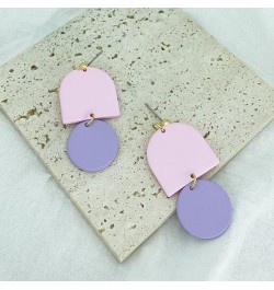 Geometric Clay Earrings for Women,Irregular Handmade Polymer Earrings for Girls,Boho U Shape Drop Earrings Statement Jewelry ...