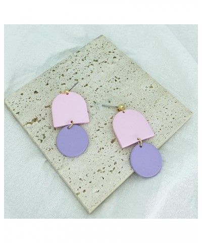 Geometric Clay Earrings for Women,Irregular Handmade Polymer Earrings for Girls,Boho U Shape Drop Earrings Statement Jewelry ...