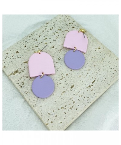 Geometric Clay Earrings for Women,Irregular Handmade Polymer Earrings for Girls,Boho U Shape Drop Earrings Statement Jewelry ...