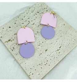 Geometric Clay Earrings for Women,Irregular Handmade Polymer Earrings for Girls,Boho U Shape Drop Earrings Statement Jewelry ...