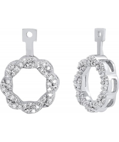 0.45 Carat (Ctw) Round White Diamond Swirl Earring Jackets for Women in Gold White Gold 10K - Metal Stamp $208.34 Earrings