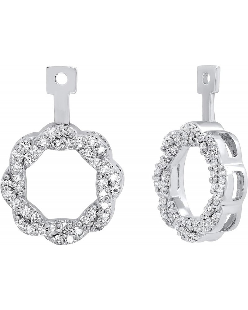 0.45 Carat (Ctw) Round White Diamond Swirl Earring Jackets for Women in Gold White Gold 10K - Metal Stamp $208.34 Earrings