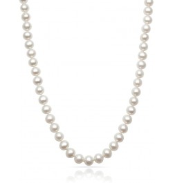 Sterling Silver Cultured Freshwater Pearl Necklace 24.0 Inches 8.0-9.0mm $34.65 Necklaces