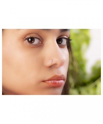 925 Silver Nose Ring Pink Opal - 24 Gauge Thin Nose Jewelry Women Men - Handmade Nose Ring Hoops Unisex MultiFunction $7.79 B...