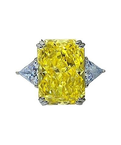 925 Sterling Silver 10 Carat Cubic Zirconia Yellow Diamond Ring Blue Diamond Ring CZ Rings Big Diamond Ring Luxury Rings Yell...