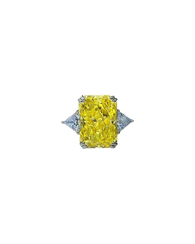 925 Sterling Silver 10 Carat Cubic Zirconia Yellow Diamond Ring Blue Diamond Ring CZ Rings Big Diamond Ring Luxury Rings Yell...