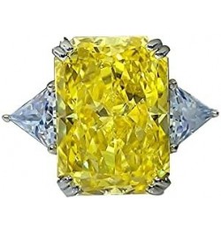 925 Sterling Silver 10 Carat Cubic Zirconia Yellow Diamond Ring Blue Diamond Ring CZ Rings Big Diamond Ring Luxury Rings Yell...