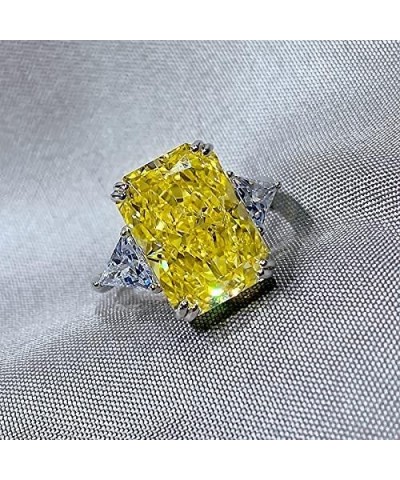 925 Sterling Silver 10 Carat Cubic Zirconia Yellow Diamond Ring Blue Diamond Ring CZ Rings Big Diamond Ring Luxury Rings Yell...