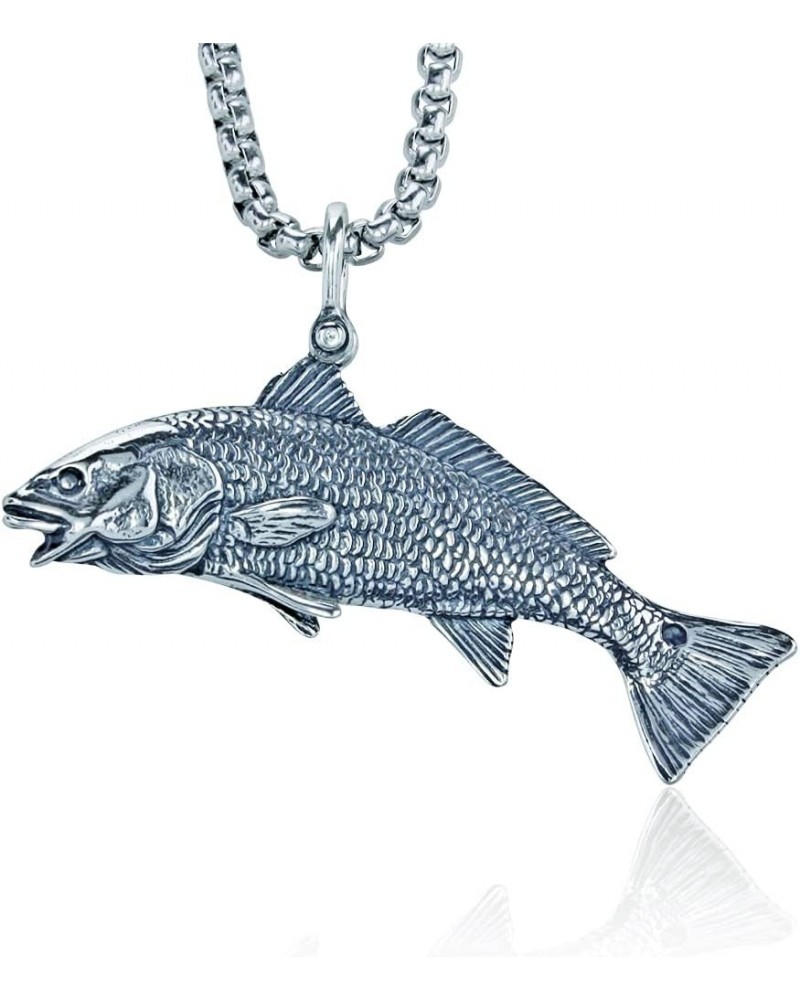 Redfish Pendant Crafted in Sterling Silver on a 22" Box Necklace Chain $49.92 Necklaces