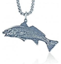 Redfish Pendant Crafted in Sterling Silver on a 22" Box Necklace Chain $49.92 Necklaces