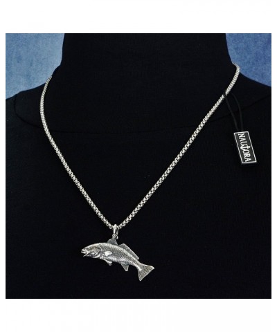 Redfish Pendant Crafted in Sterling Silver on a 22" Box Necklace Chain $49.92 Necklaces