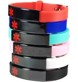 Medical Bracelets for Adults Teens Boys Girls,Adjustable Silicone Wristband Emergency ID Identification Cuff Bracelet Health ...