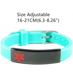 Medical Bracelets for Adults Teens Boys Girls,Adjustable Silicone Wristband Emergency ID Identification Cuff Bracelet Health ...