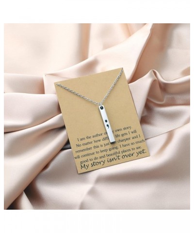 Semicolon Bar Necklace My Story Isn't Over Yet Mental Health Awareness Jewelry Gift With Greeting Card semicolon card necklac...