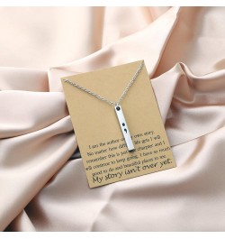 Semicolon Bar Necklace My Story Isn't Over Yet Mental Health Awareness Jewelry Gift With Greeting Card semicolon card necklac...