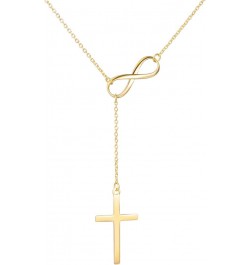 Infinity Cross Pendant Y Necklace Lariat Style | .925 Sterling Silver | 3 Finishes Available rhodium-flashed-silver $11.86 Ne...