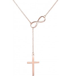 Infinity Cross Pendant Y Necklace Lariat Style | .925 Sterling Silver | 3 Finishes Available rhodium-flashed-silver $11.86 Ne...