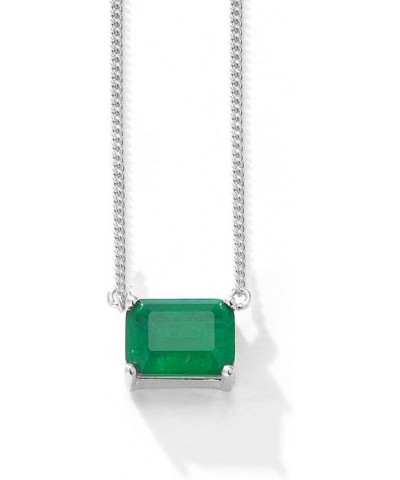 14K Gold Square Cut Emerald Necklaces for Women, A Vibrant Present for Mom White Gold $102.96 Necklaces