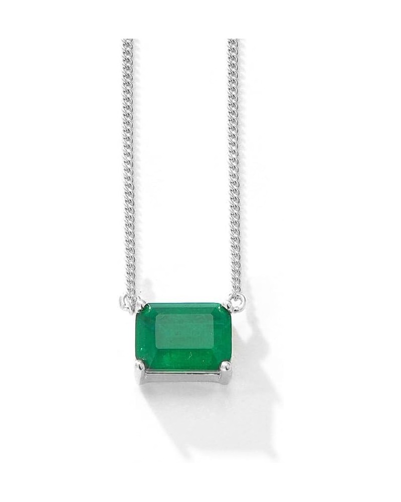 14K Gold Square Cut Emerald Necklaces for Women, A Vibrant Present for Mom White Gold $102.96 Necklaces