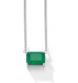 14K Gold Square Cut Emerald Necklaces for Women, A Vibrant Present for Mom White Gold $102.96 Necklaces