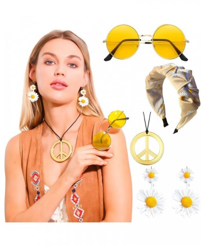 Hippie Costume Accessories Sunglasses Peace Sign Necklace Boho Retro Daisy Headband 60s 70s Hippie Accessorie Daisy Abba $10....