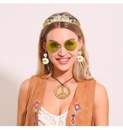 Hippie Costume Accessories Sunglasses Peace Sign Necklace Boho Retro Daisy Headband 60s 70s Hippie Accessorie Daisy Abba $10....