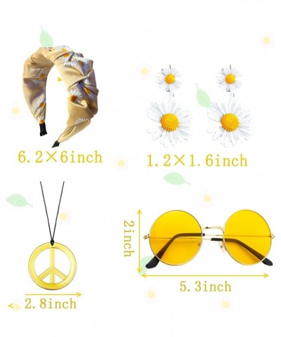 Hippie Costume Accessories Sunglasses Peace Sign Necklace Boho Retro Daisy Headband 60s 70s Hippie Accessorie Daisy Abba $10....