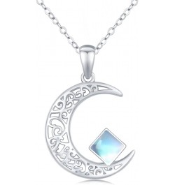 Moon Star Necklace, Graduation Gift 925 Sterling Silver Crescent Moon Star Sun Pendant Crescent Jewelry Gift C-02 Moon neckla...