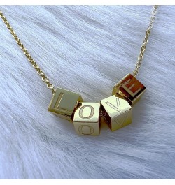 Cube Initial Necklace | Cube Necklace With 18” Cable Chain | Women's Jewelry | Jewelry Gifts For Women | Handmade Jewelry Mad...