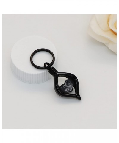 Cremation Jewelry for Ashes Holder Crystal Teardrop Heart Stainless Steel Keepsake Urn Pendant Memorial Keychain Black $11.43...