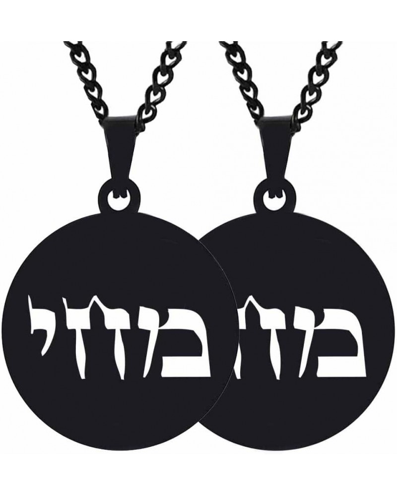 2PCS Engraved Silver Stainless Steel Pendant Necklace Chain 72 Names Of Gods Kabbalah Hebrew Casting Yourself In A Favorable ...