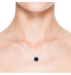 Natural Blue Sapphire Solitaire Pendant Necklace in 14K Solid Gold for Women, Girls with 18" Chain | September Birthstone Jew...