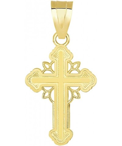 14k Yellow Gold Dainty Greek Orthodox Cross Charm Pendant $37.40 Pendants