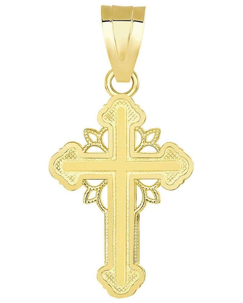 14k Yellow Gold Dainty Greek Orthodox Cross Charm Pendant $37.40 Pendants