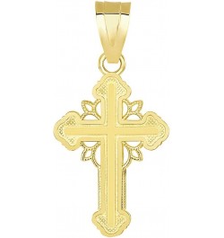 14k Yellow Gold Dainty Greek Orthodox Cross Charm Pendant $37.40 Pendants