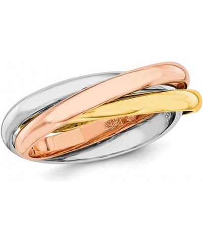 Ladies Tri-Color Yellow, Pink and White Interlocking 14K Gold Ring $301.60 Rings