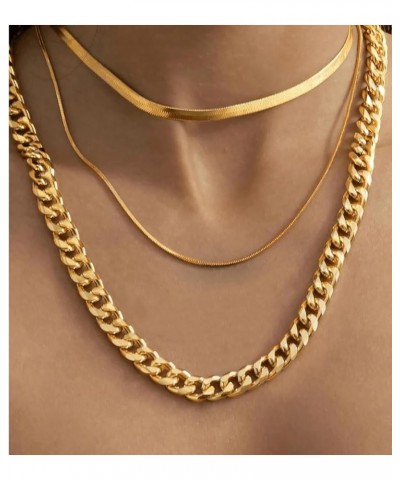 Cuban Link Chain Necklace for Women Men, 18K Gold Plated Diamond-Cut Miami Curb Chain Necklace | 316L Stainless Steel 9mm*22 ...