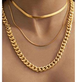 Cuban Link Chain Necklace for Women Men, 18K Gold Plated Diamond-Cut Miami Curb Chain Necklace | 316L Stainless Steel 9mm*22 ...