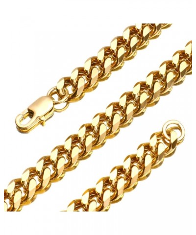 Cuban Link Chain Necklace for Women Men, 18K Gold Plated Diamond-Cut Miami Curb Chain Necklace | 316L Stainless Steel 9mm*22 ...