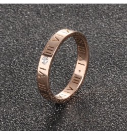 Womens Mens Stainless Steel CZ Rings Band Hollow Roman Numeral Promise Engagement Ring Couples (Rose Gold, 6) $7.83 Rings