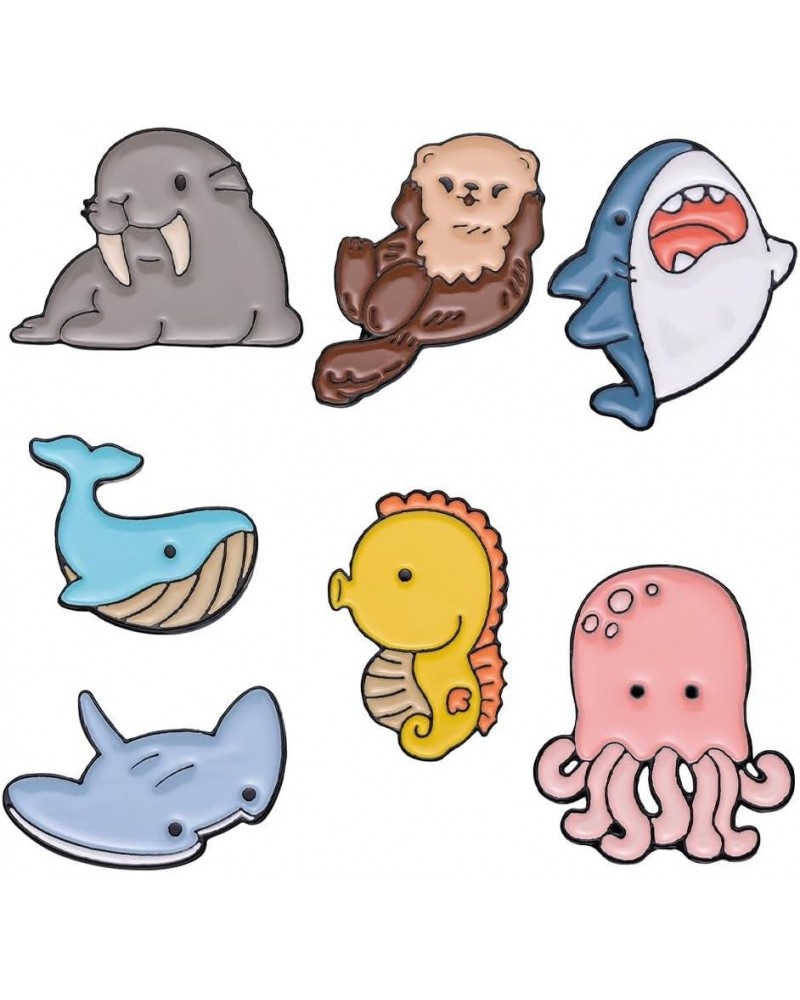 1/5/7pcs Save The Ocean Environmentalist Brooches & Pins, Cute Marine Protection Brooch, Protect The Earth Cartoon Brooch Pin...