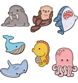 1/5/7pcs Save The Ocean Environmentalist Brooches & Pins, Cute Marine Protection Brooch, Protect The Earth Cartoon Brooch Pin...