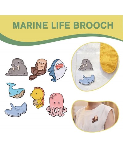 1/5/7pcs Save The Ocean Environmentalist Brooches & Pins, Cute Marine Protection Brooch, Protect The Earth Cartoon Brooch Pin...