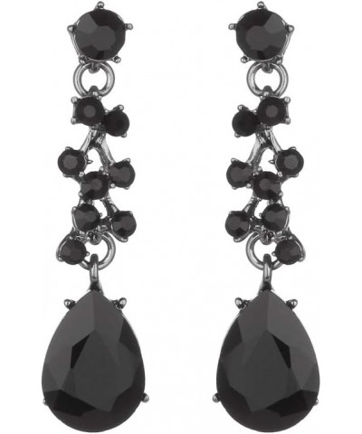 Bridal Austrian Crystal Necklace and Earrings Jewelry Set Gifts fit with Wedding Dress Black-Black tone $14.99 Jewelry Sets